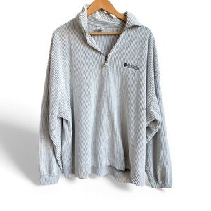 Vintage Columbia Made in USA Ribbed Quarter Zip Pullover XXL Gray 90s